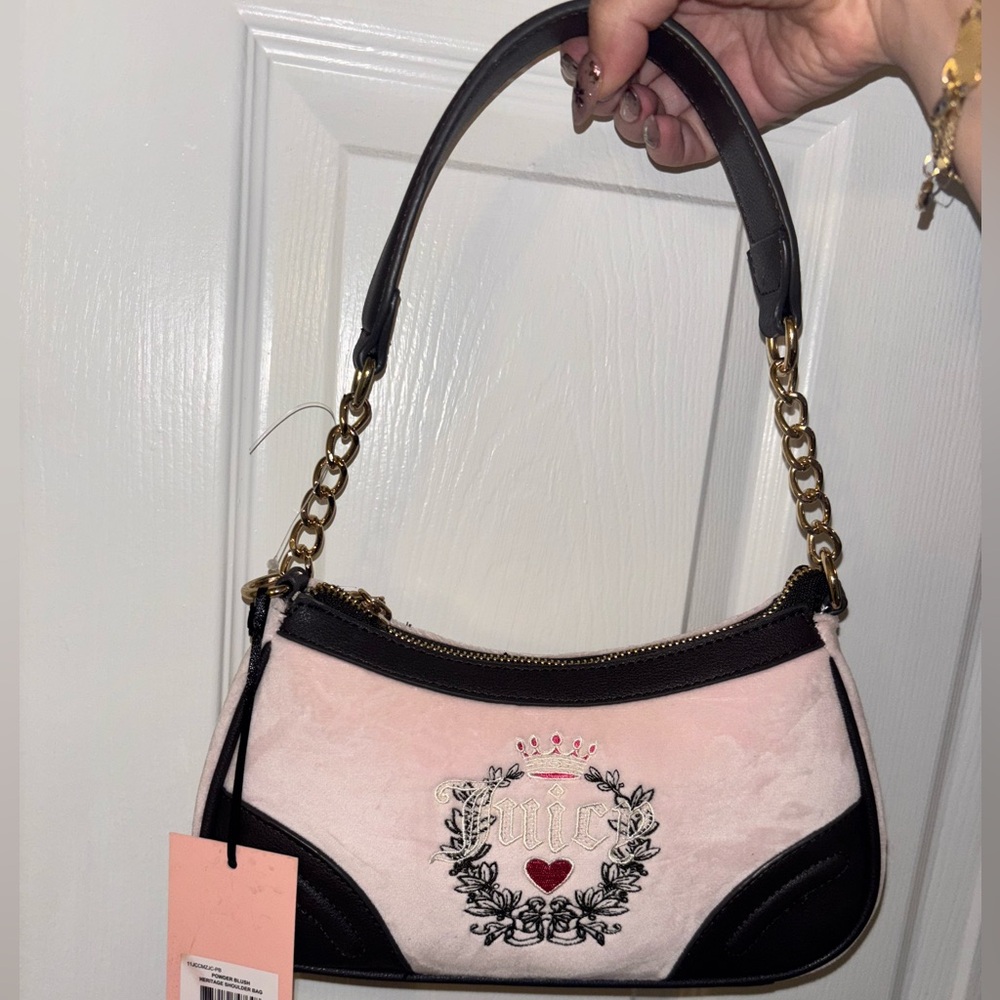 New never used juicy couture powder blush heritage shoulder bag